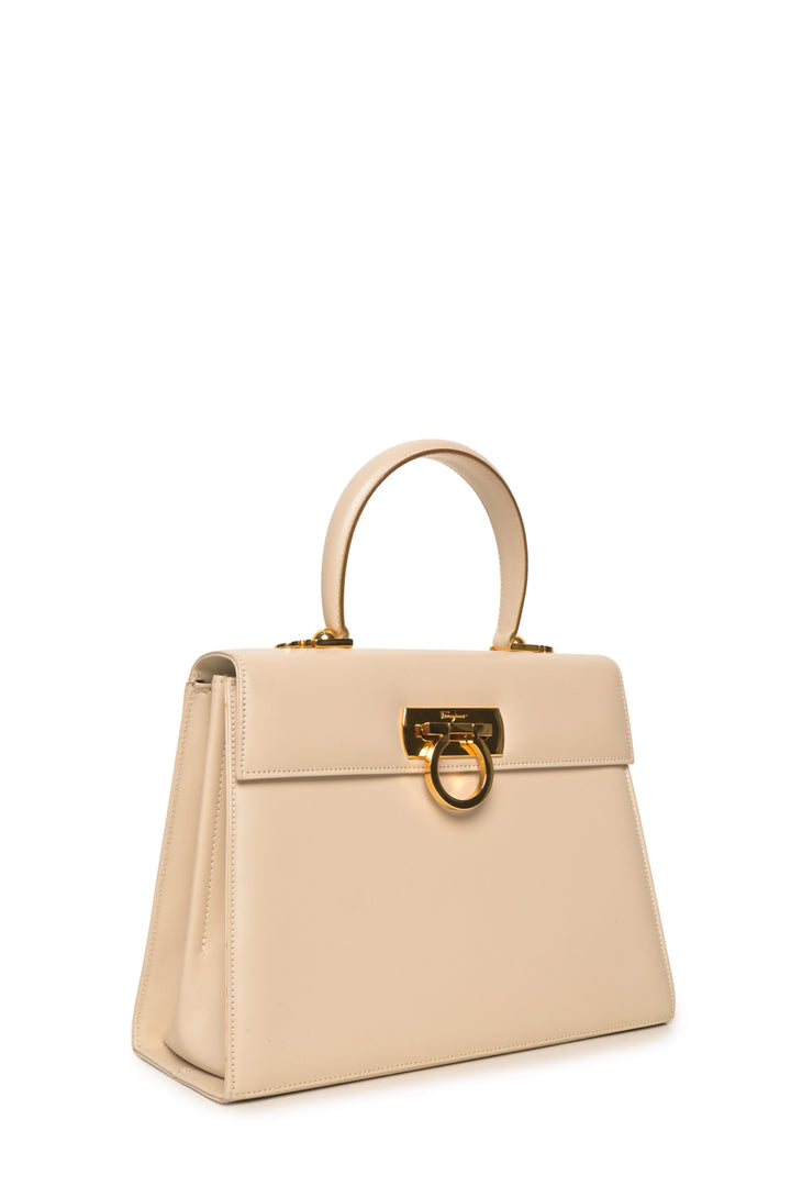 Salvatore Ferragamo Leather Kelly Top Handle Bag