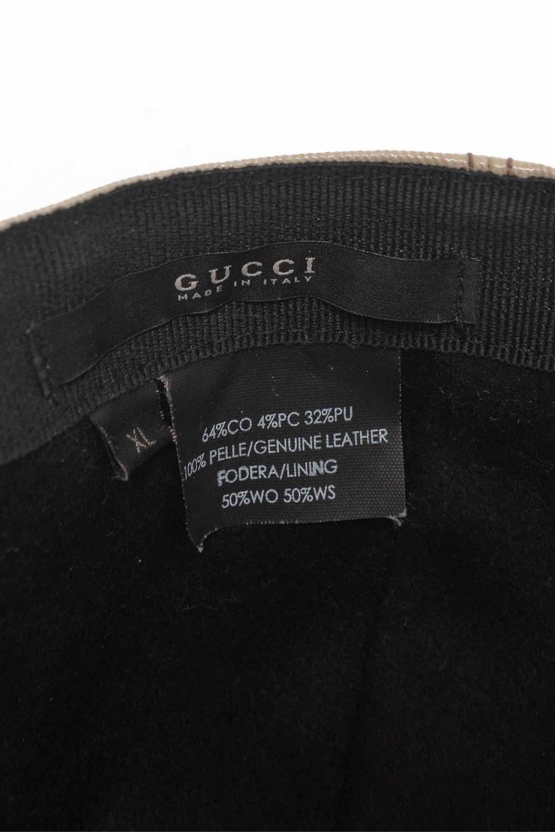 Gucci Size XL Men's Patent Leather GG Logo Hat