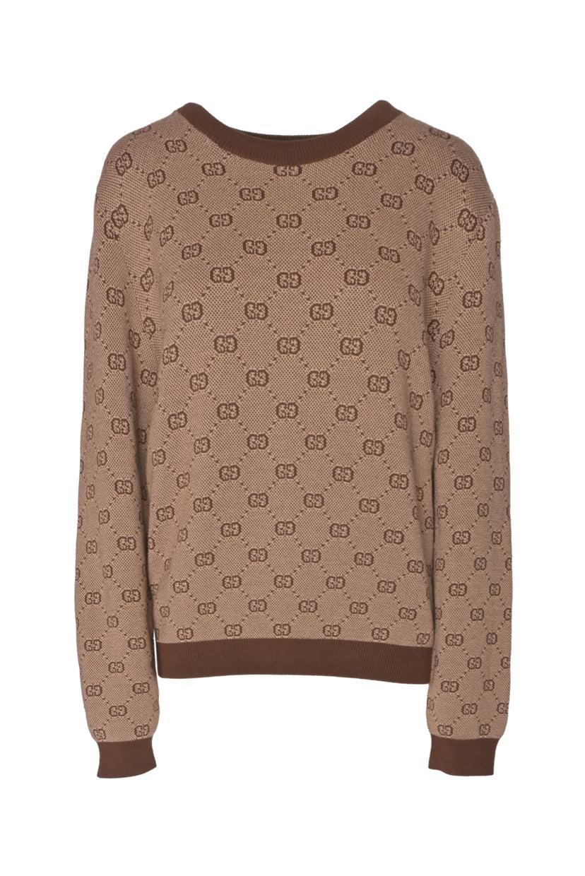 Gucci Size M Men's 2019 GG Monogram Wool Blend Crewneck Sweater