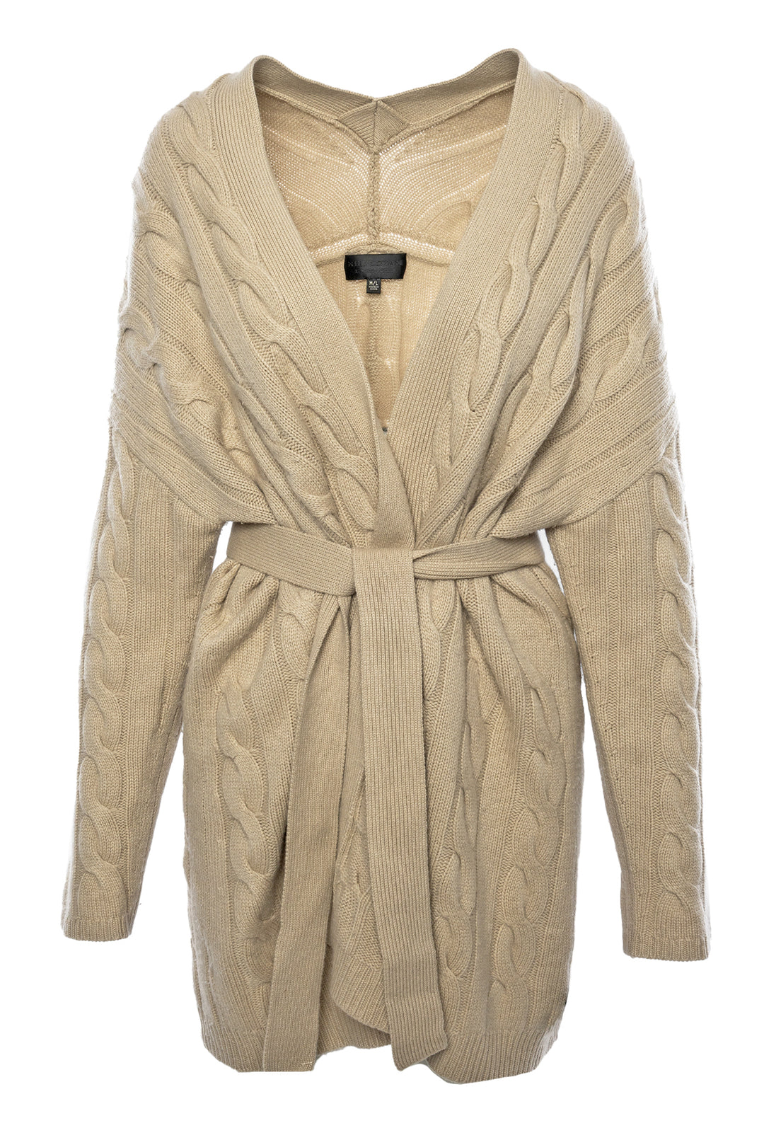 Nili Lotan Size M/L Belted Cashmere Cableknit Cardigan