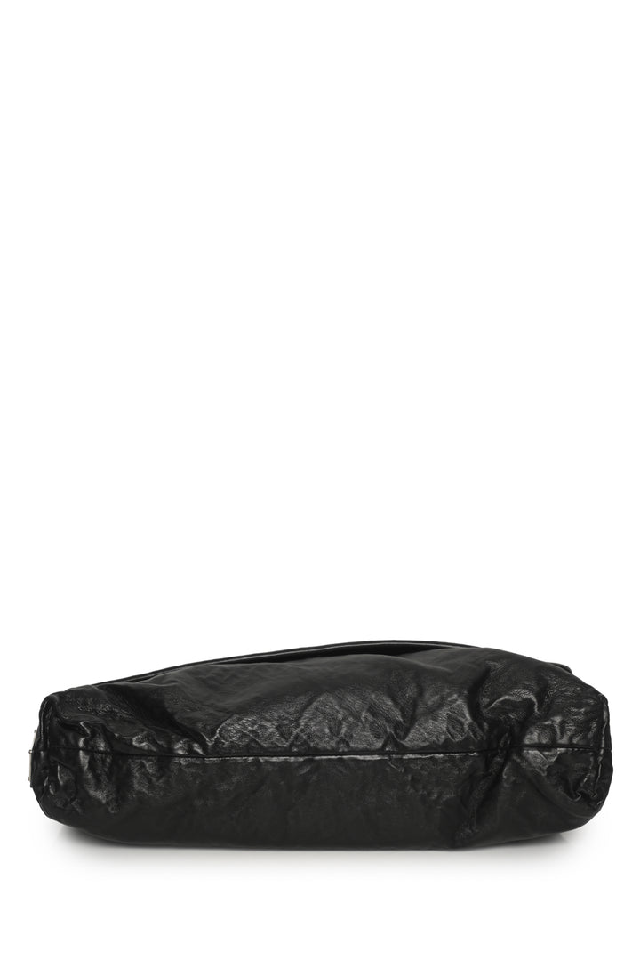 Prada Triangle Logo Large Leather Clutch
