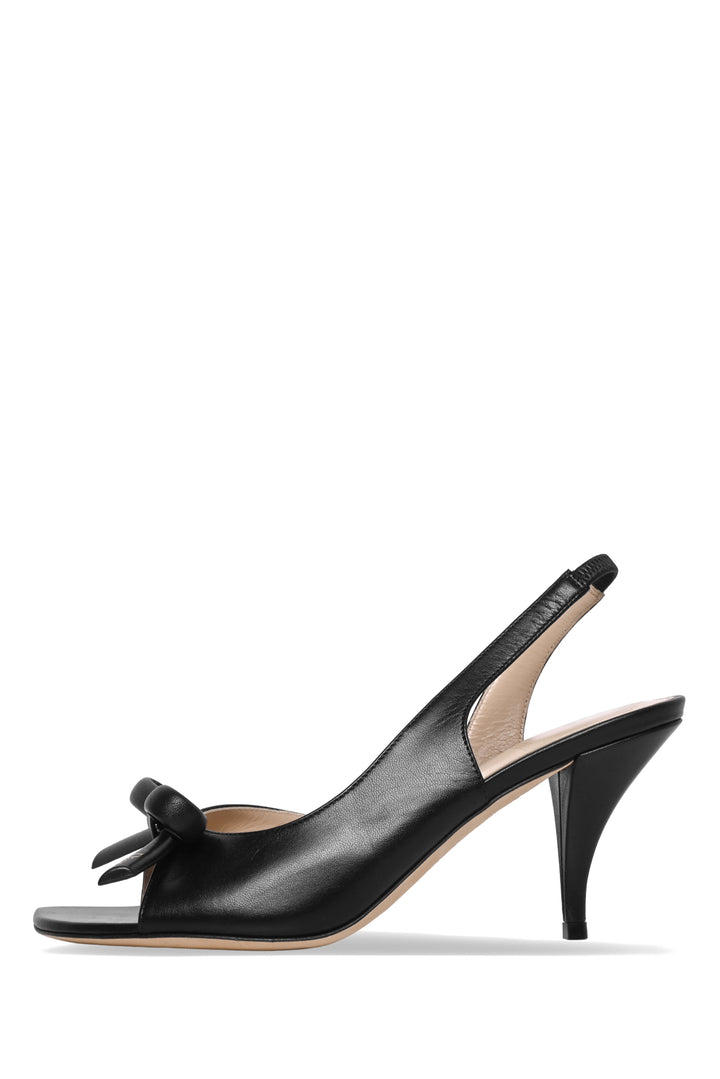 Dior Size 37 Bow Heeled Slingback Sandals