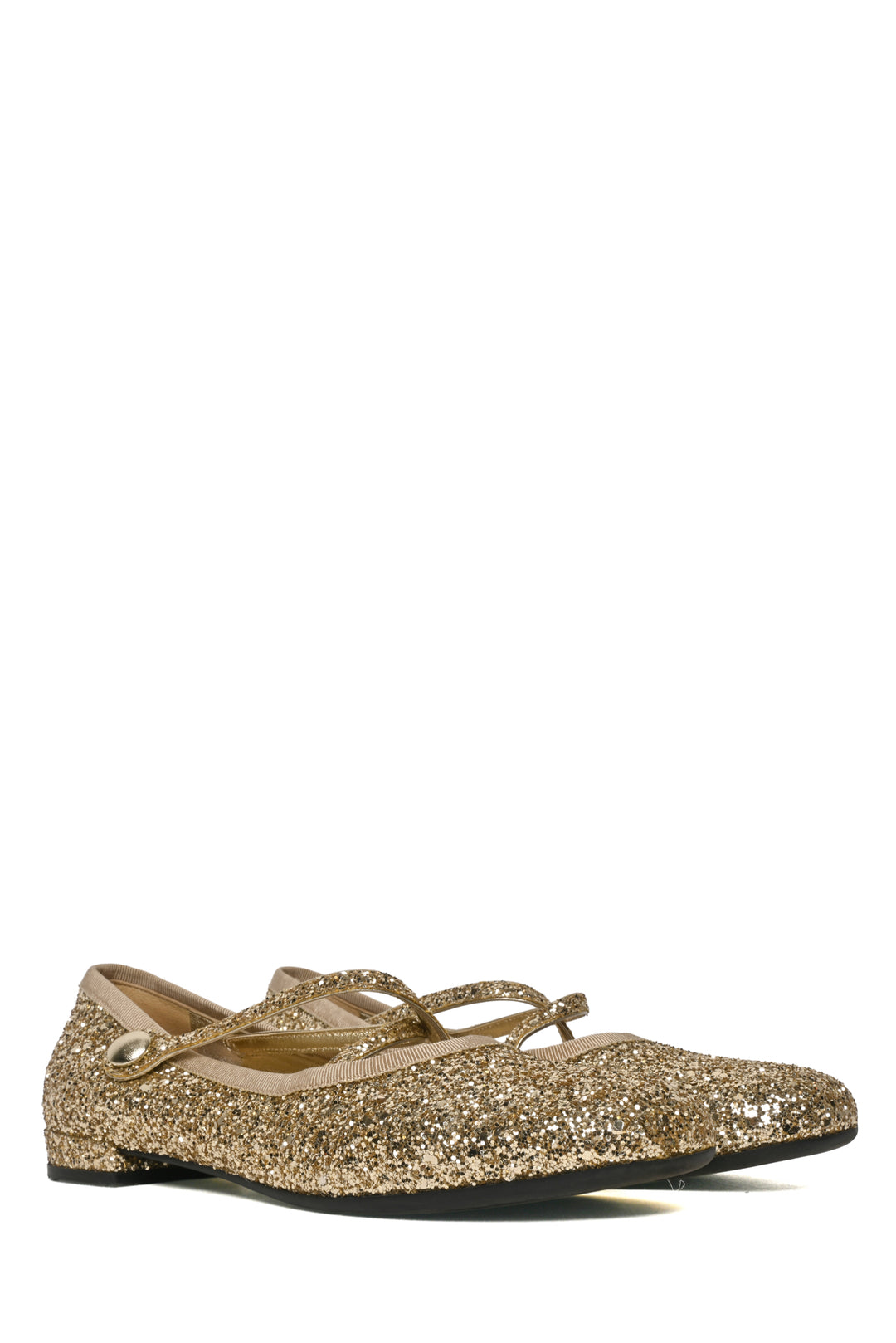 Miu Miu Size 37.5 Glittered Mary Jane Flats