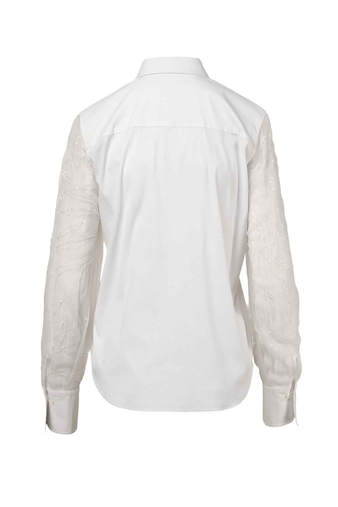 Brunello Cucinelli Size M Sequin Embellished Silk & Cotton Poplin Blouse