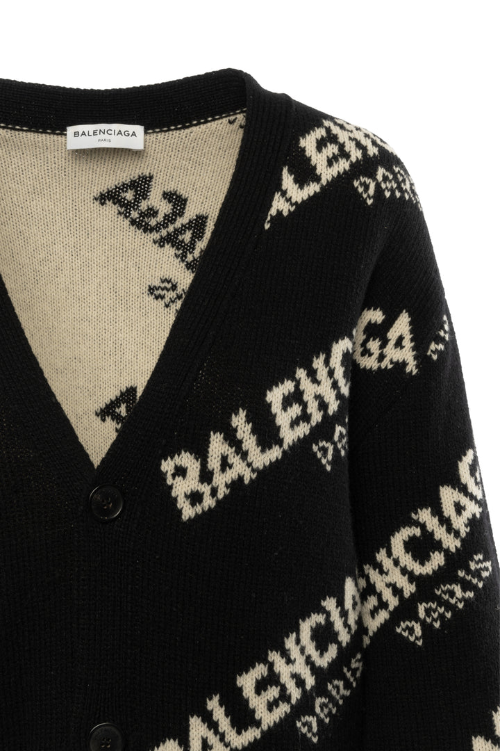 Balenciaga Size 34 2017 Allover Logo Cardigan