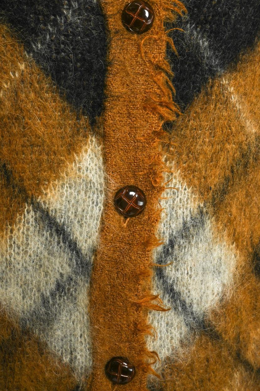 R13 Size XS Fluffy Plaid Cardigan