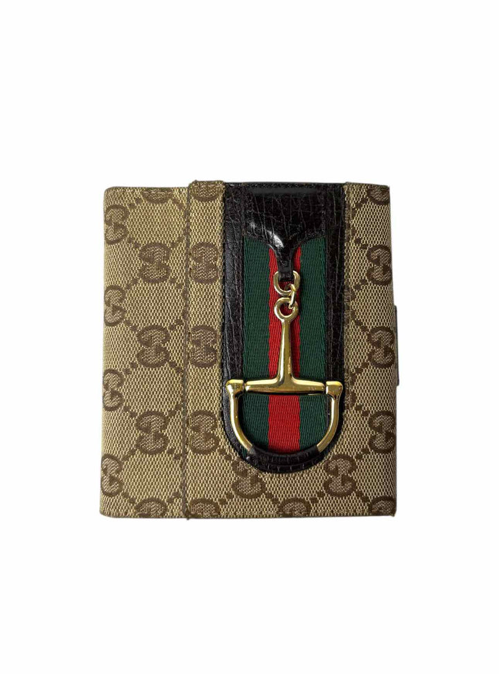 Gucci Monogram Canvas Web Hasler Horsebit Wallet