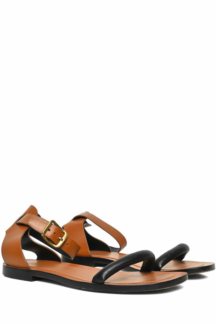 Celine Size 39.5 Leather Buckle Sandals