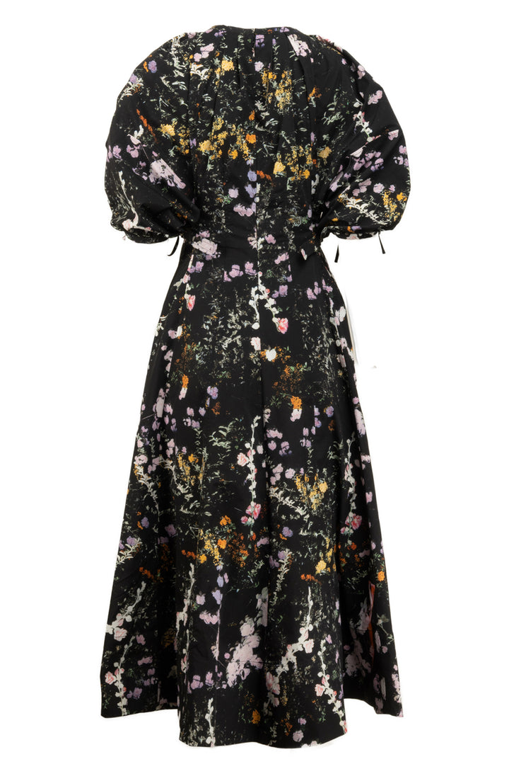 3.1 Phillip Lim Size 8 Puff Sleeve Shirred Midi Floral Print Dress
