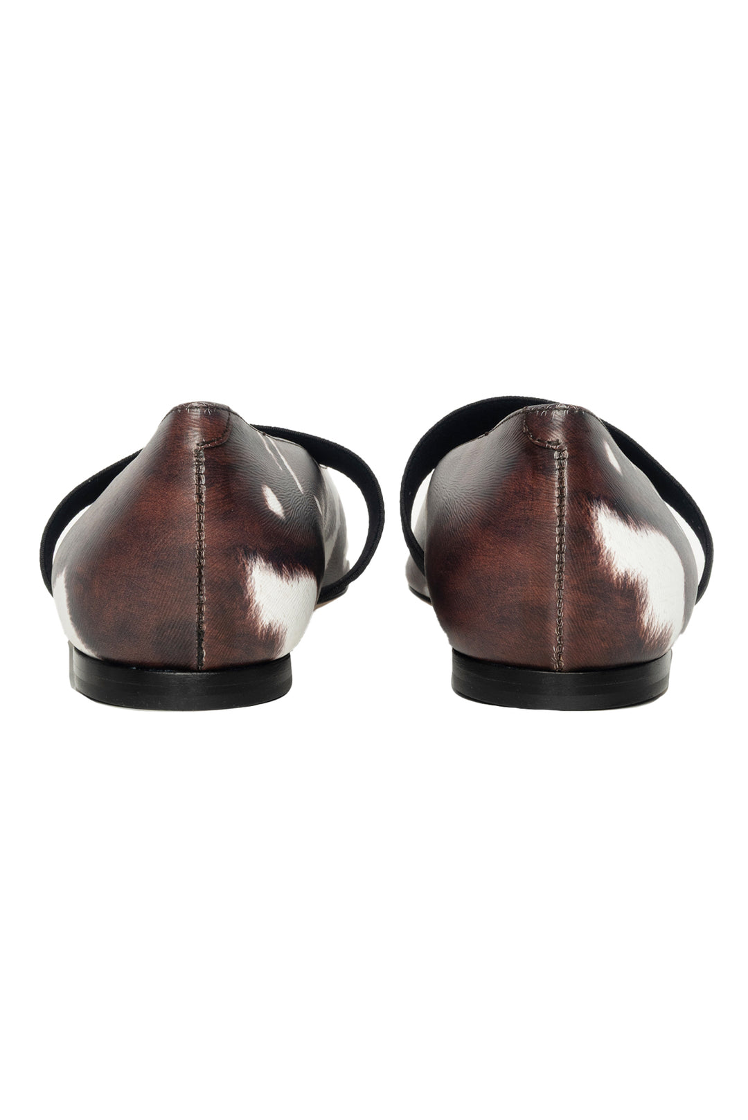 Burberry Size 37.5 Printed Leather Ballet Flats