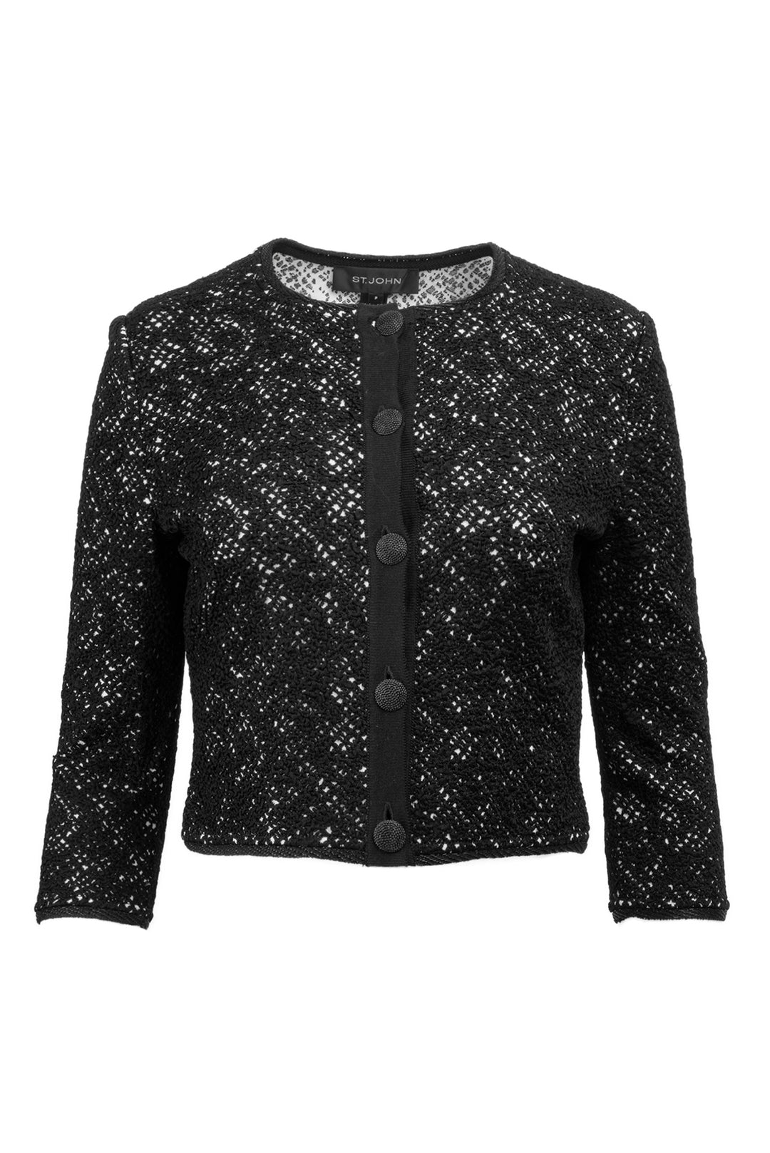 St. John Size P 3/4 Sleeve Cropped Cardigan