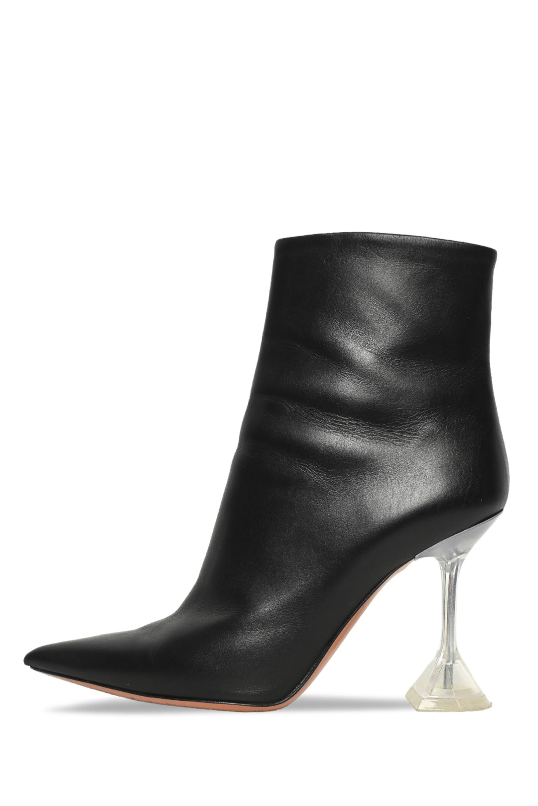 Amina Muaddi Size 37.5 Giorgia Glass Nappa Leather Ankle Boots