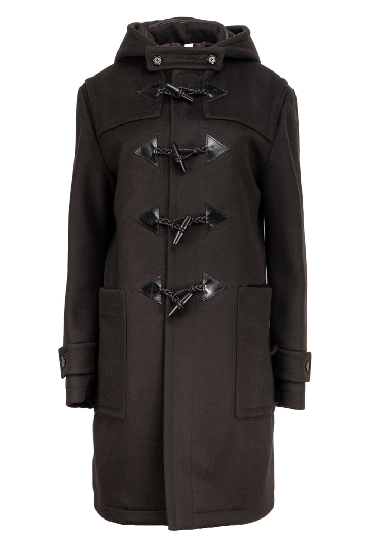 Burberry Size 38 Men's Mid-Length Wool Blend Hooded Duffle Coat