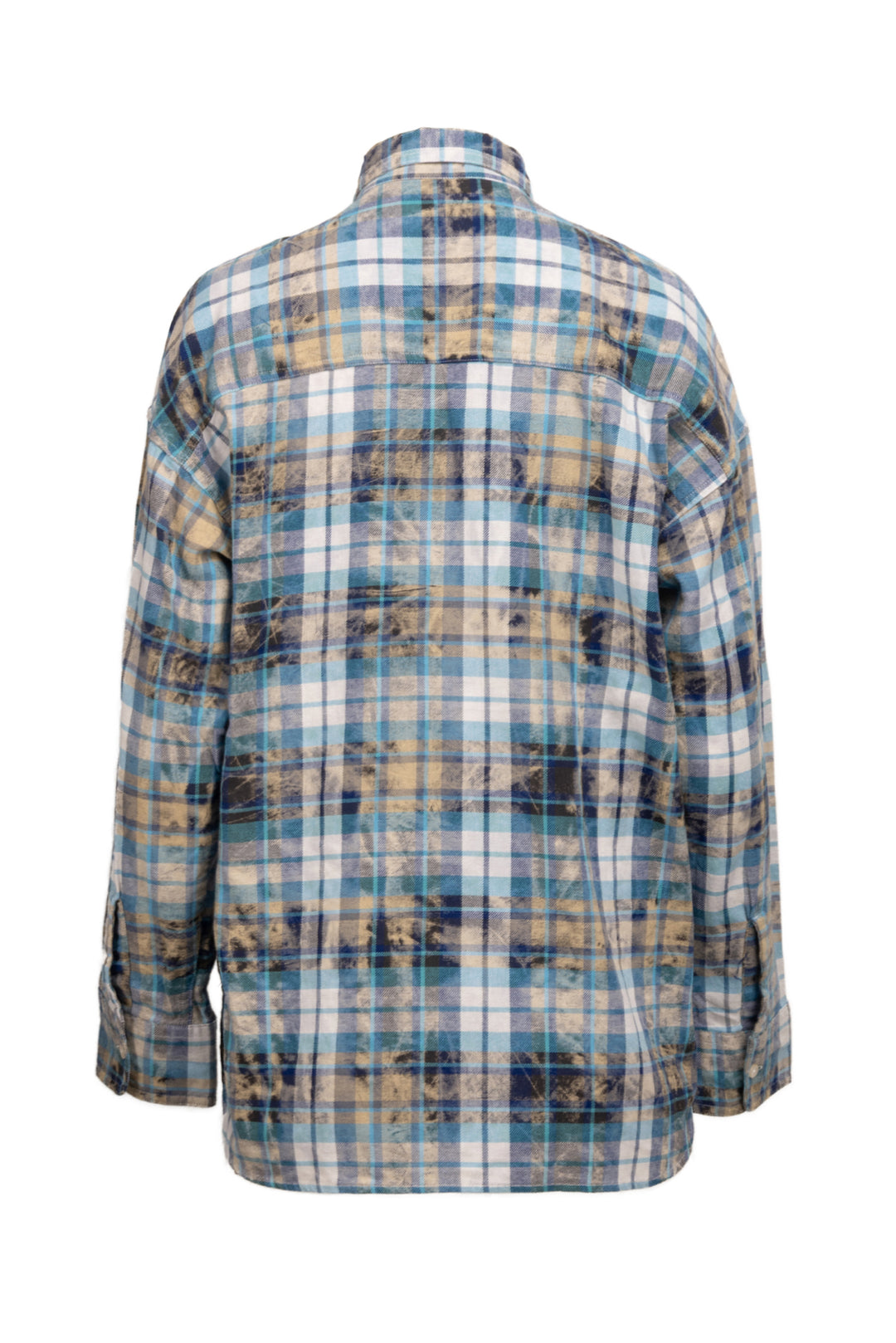 R13 Size S Enzyme Wash Blue Plaid Big Boy Blouse