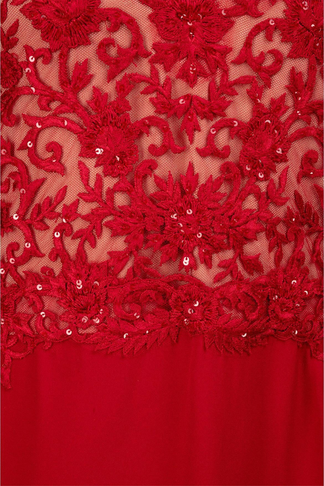 Reem Acra Size 8 Beaded Lace Short Sleeve Silk Dress