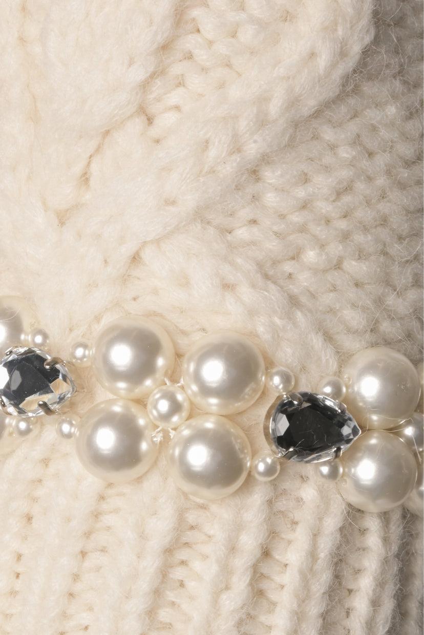 Simone Rocha Size S Embellished & Bow Cable Knit Cardigan