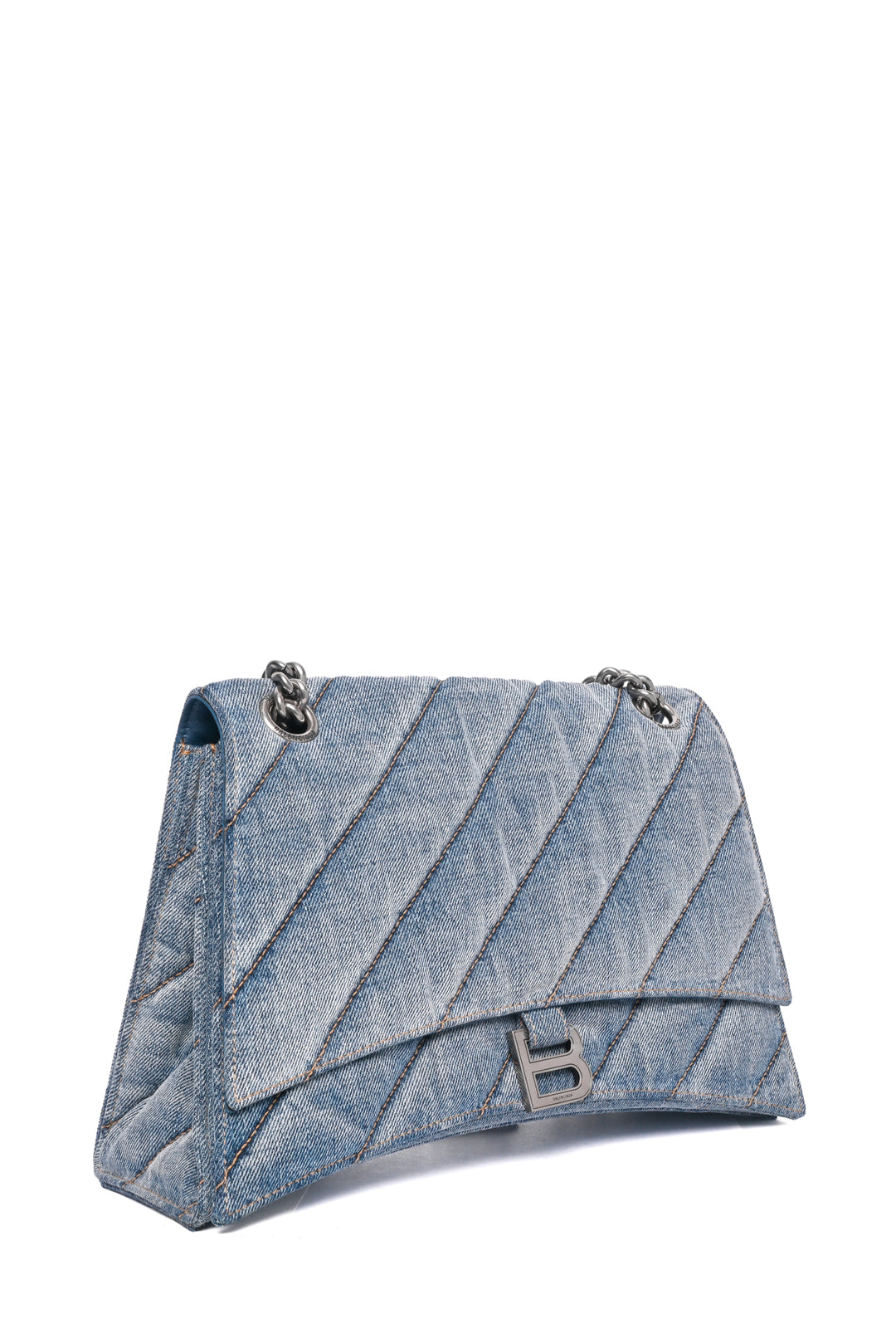 Balenciaga Crush Medium Denim Shoulder Bag