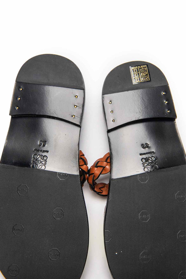Loewe x Smiley Size 36 Braided Leather Sandals