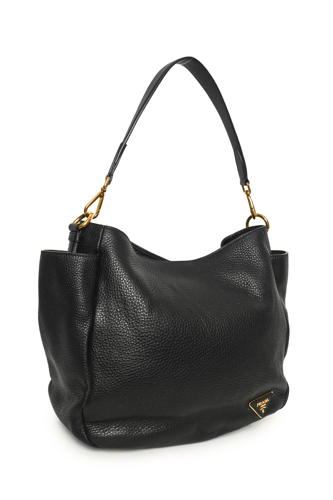 Prada Vitello Daino Leather Side Pocket Hobo