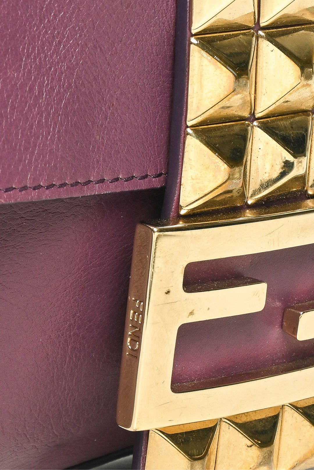 Fendi Studded Baguette Shoulder Bag