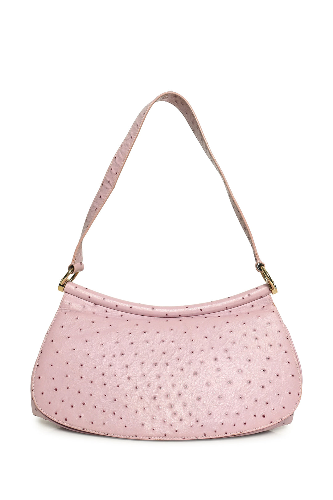 Escada Ostrich Leather Flap Shoulder Bag