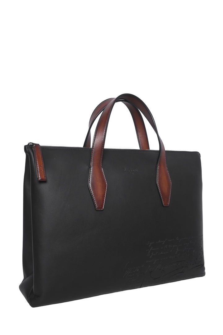 Berluti Men's Perspective Scritto Leather Briefcase