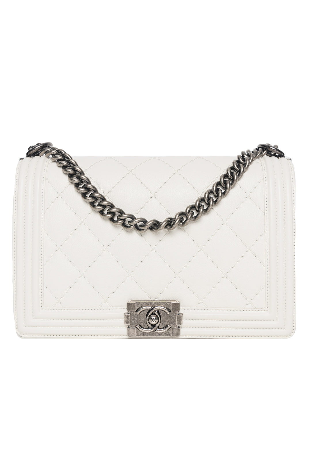 Chanel 2013 Diamond Stitch Calfskin New Medium Boy Bag