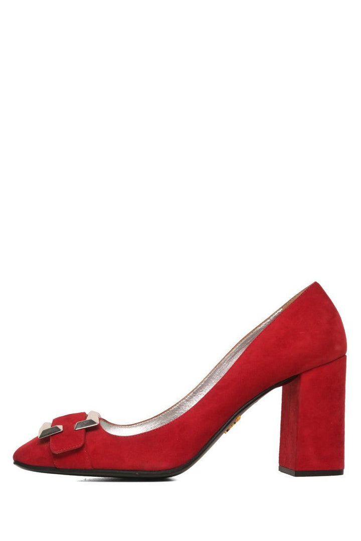 Prada Size 40 Suede Buckle Detail Pumps
