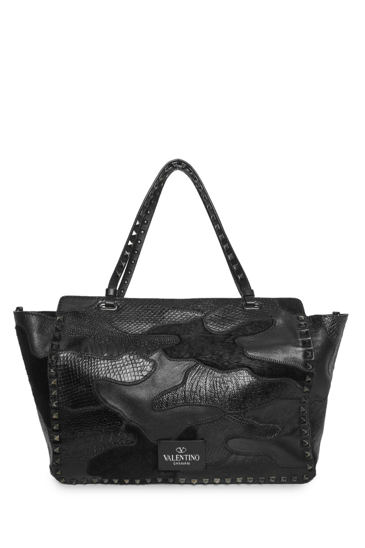 Valentino Exotic Leather Rockstud Shopper Tote