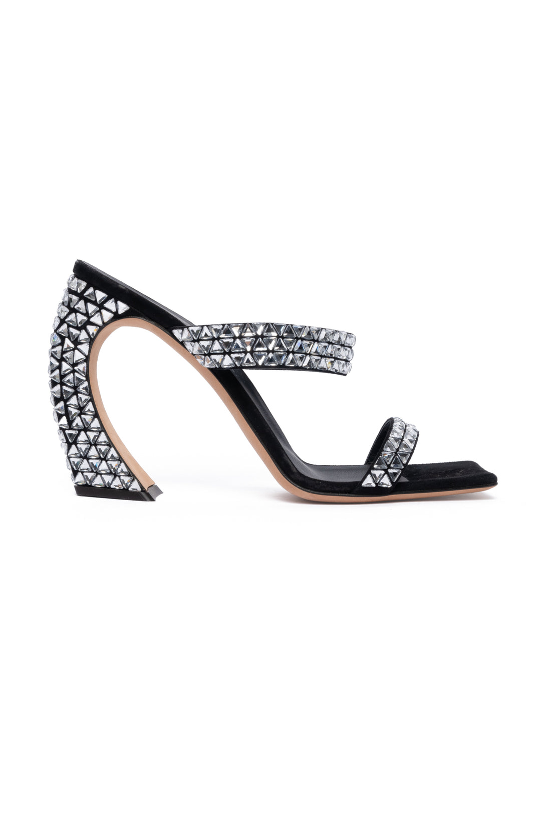 Giuseppe Zanotti Size 40 Flaminia Glare Crystal Embellished Square Toe Sandals