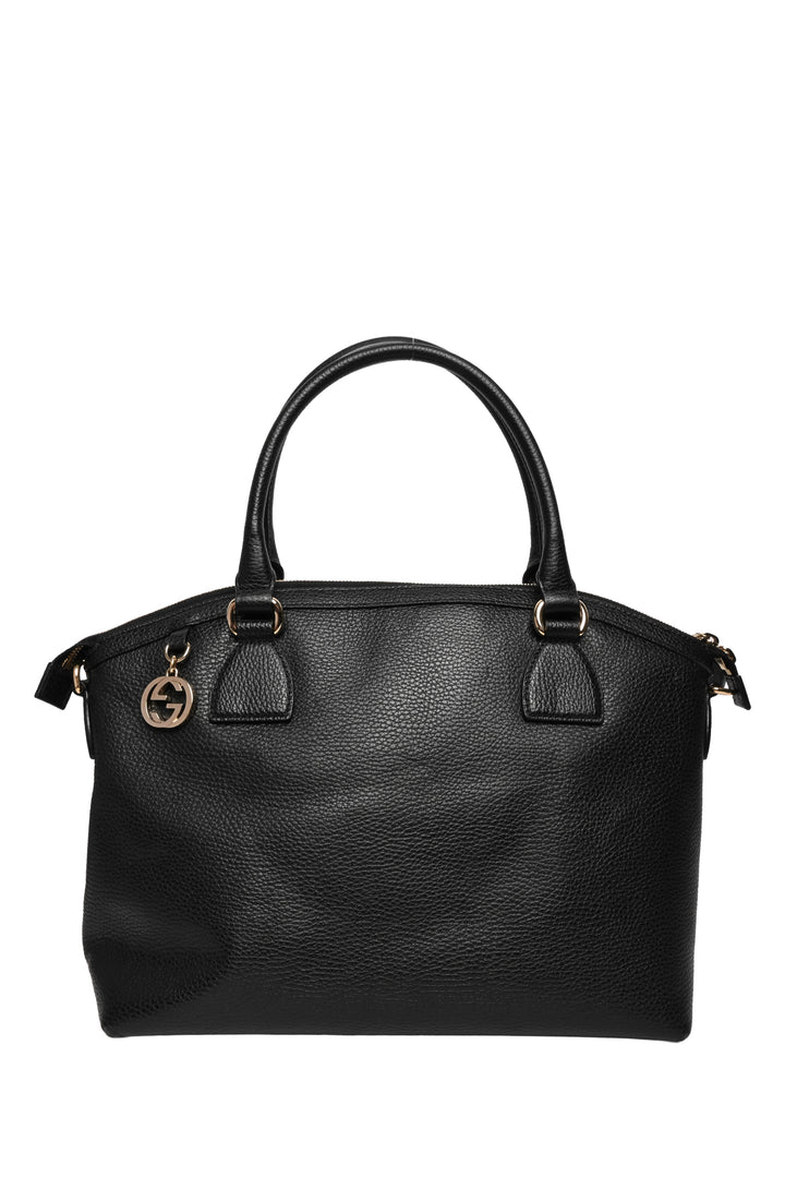 Gucci Pebbled Leather GG Dome Satchel Tote