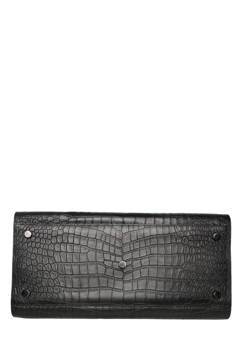 Saint Laurent 2017 Large Croc Embossed Sac De Jour Tote