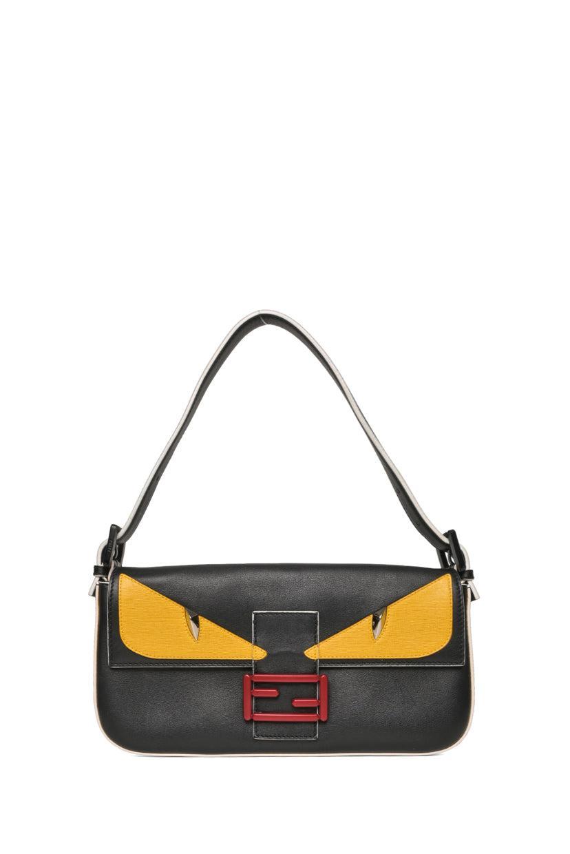 Fendi Vitello Dolce Elite Monster Eyes Baguette Bag