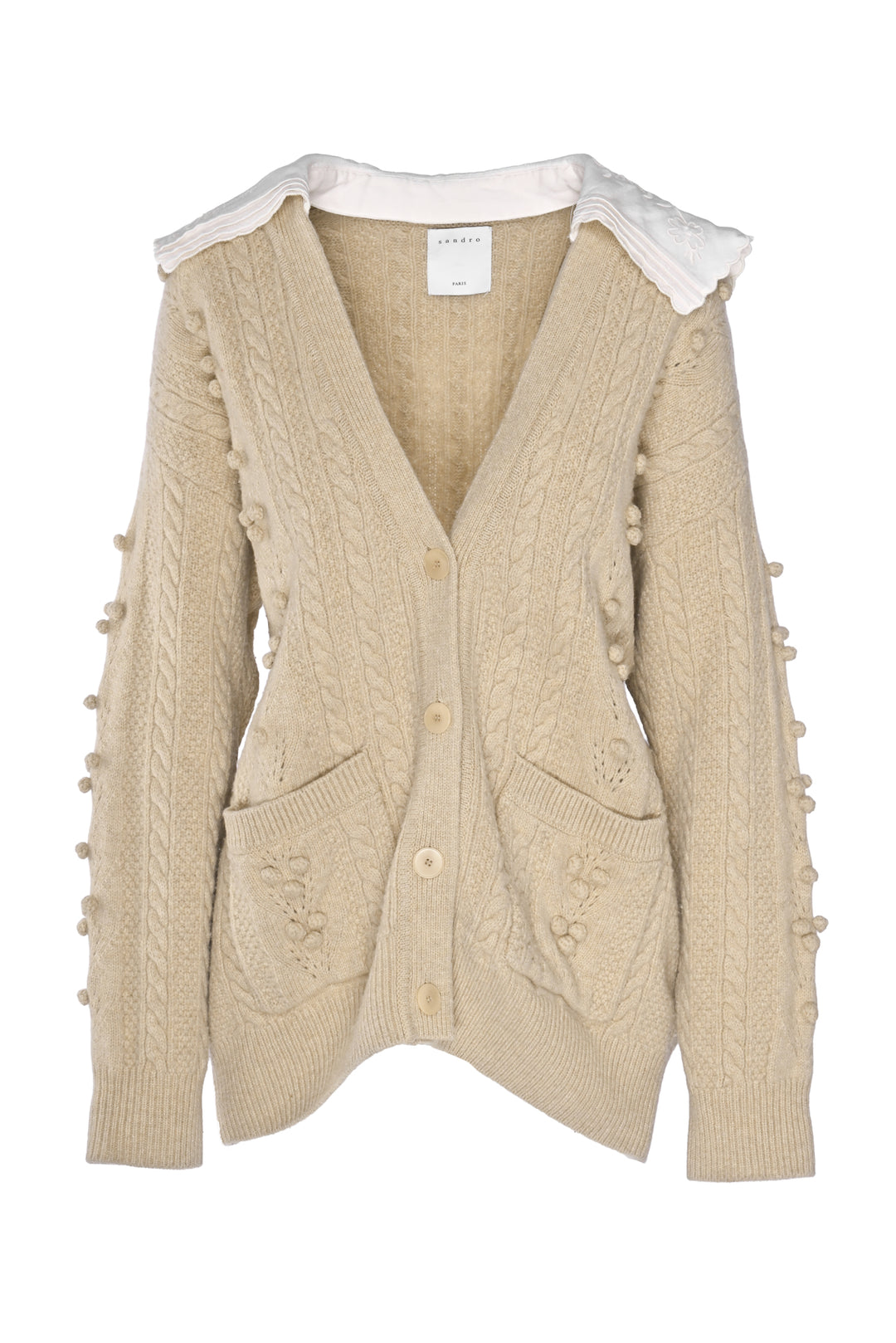 Sandro Size 3 Cableknit Cardigan