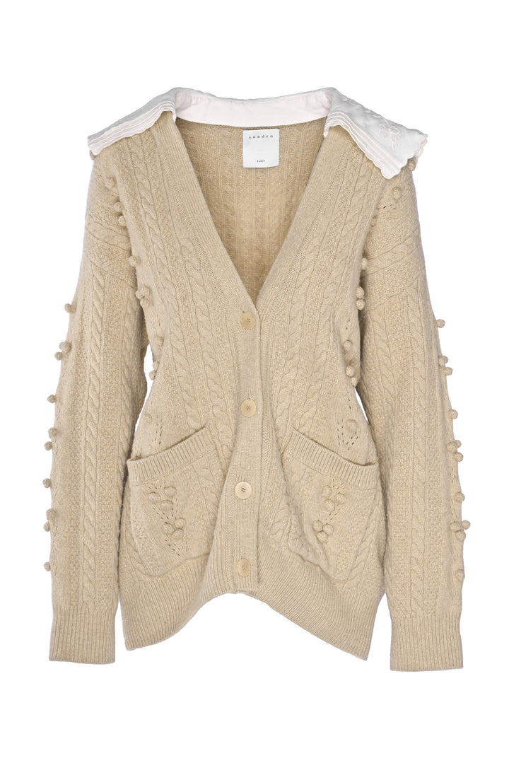 Sandro Size 3 Cableknit Cardigan