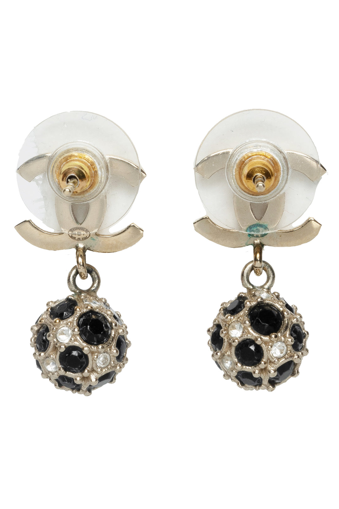 Chanel CC Logo Ball Drop Earrings