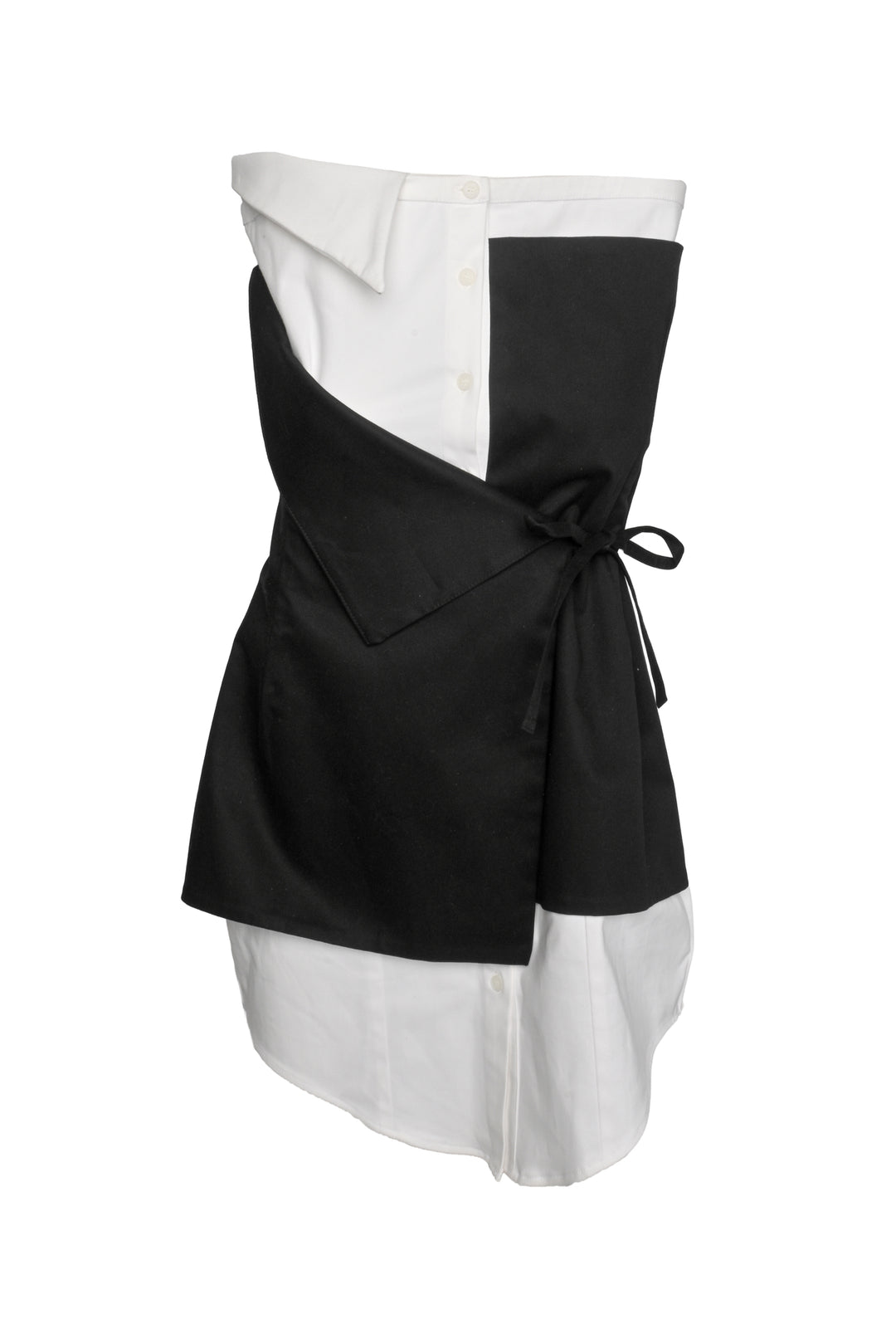 Aaizel Size M Deconstructed Wrap Shirt Mini Dress