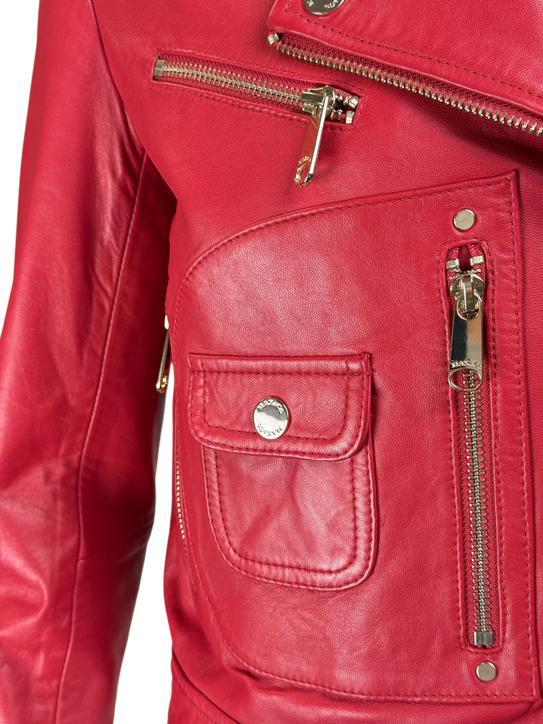 Max & Co Size 2 Leather Moto Jacket