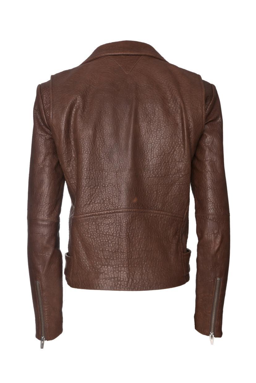 Veda Size S Distressed Leather Moto Jacket