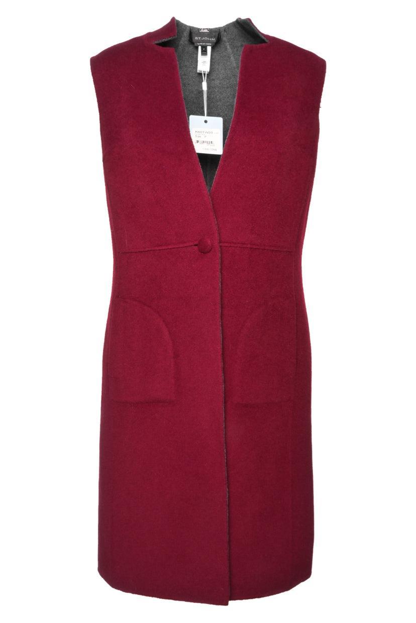 St. John Size XS/S Reversible Wool-Blend Vest