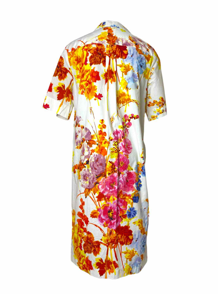 Dries Van Noten Size 36 Floral Cotton Shirt Dress