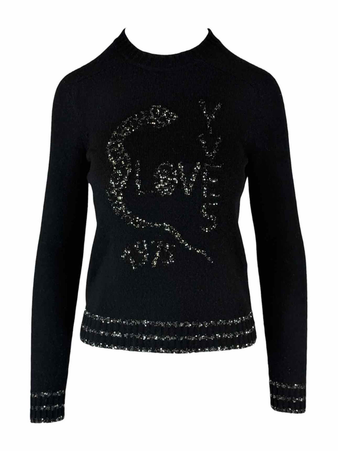 Saint Laurent Size S 2019 Loves Yves Sequin Embellished Sweater