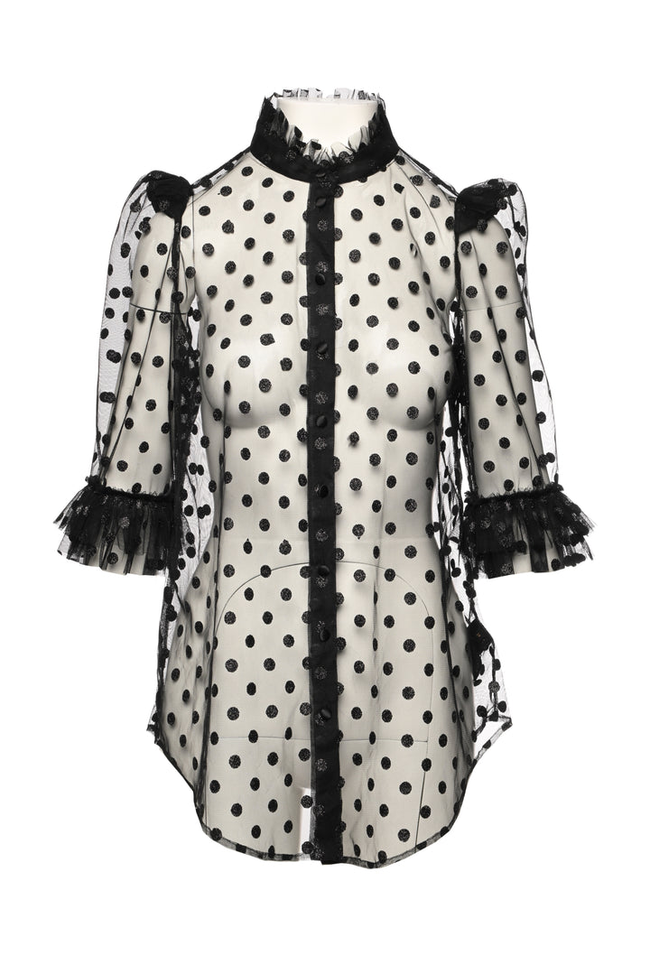 The Vampire's Wife Tulle Polkadot Size 10 Blouse