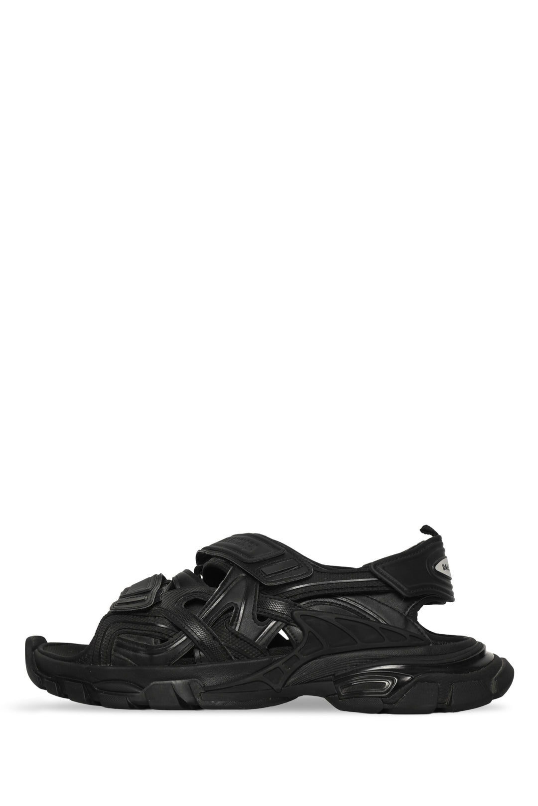 Mens Shoe Size 11 Balenciaga Men's 'Triple Black' Track Open-Toe Sandals