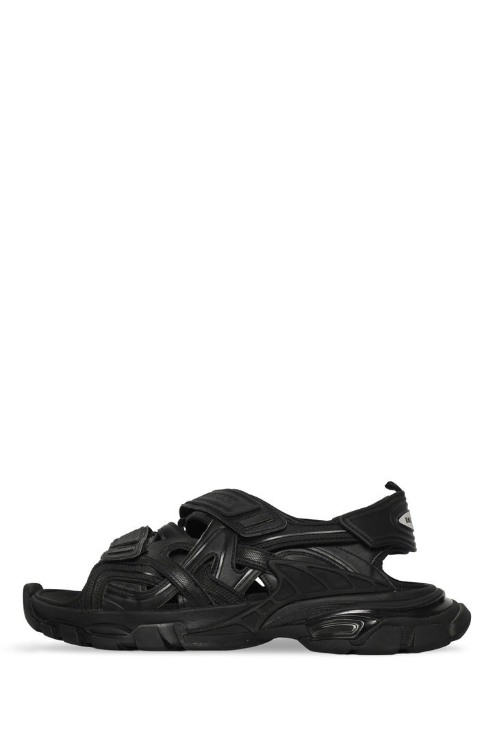 Mens Shoe Size 11 Balenciaga Men's 'Triple Black' Track Open-Toe Sandals