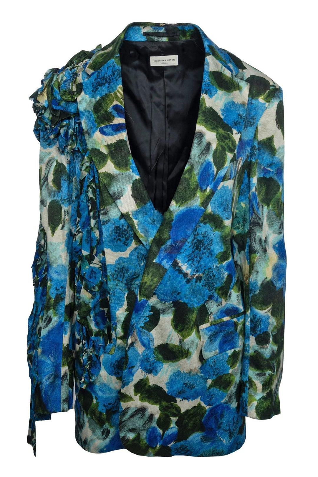 Dries Van Noten Size M Ruffled Sleeve Detail Blazer