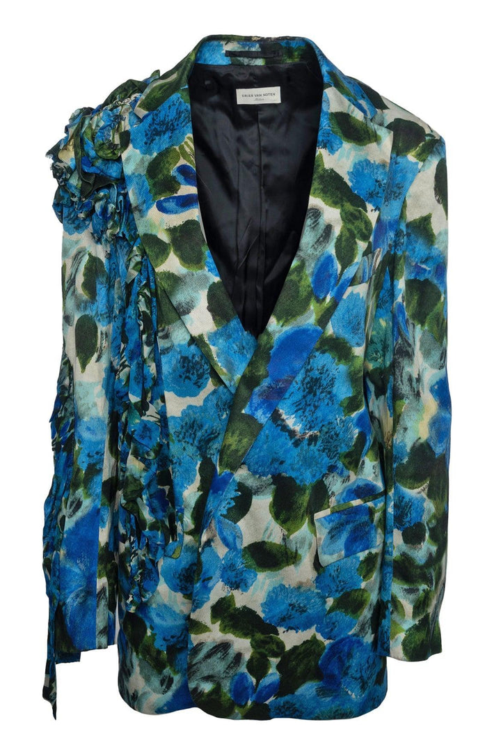 Dries Van Noten Size M Ruffled Sleeve Detail Blazer