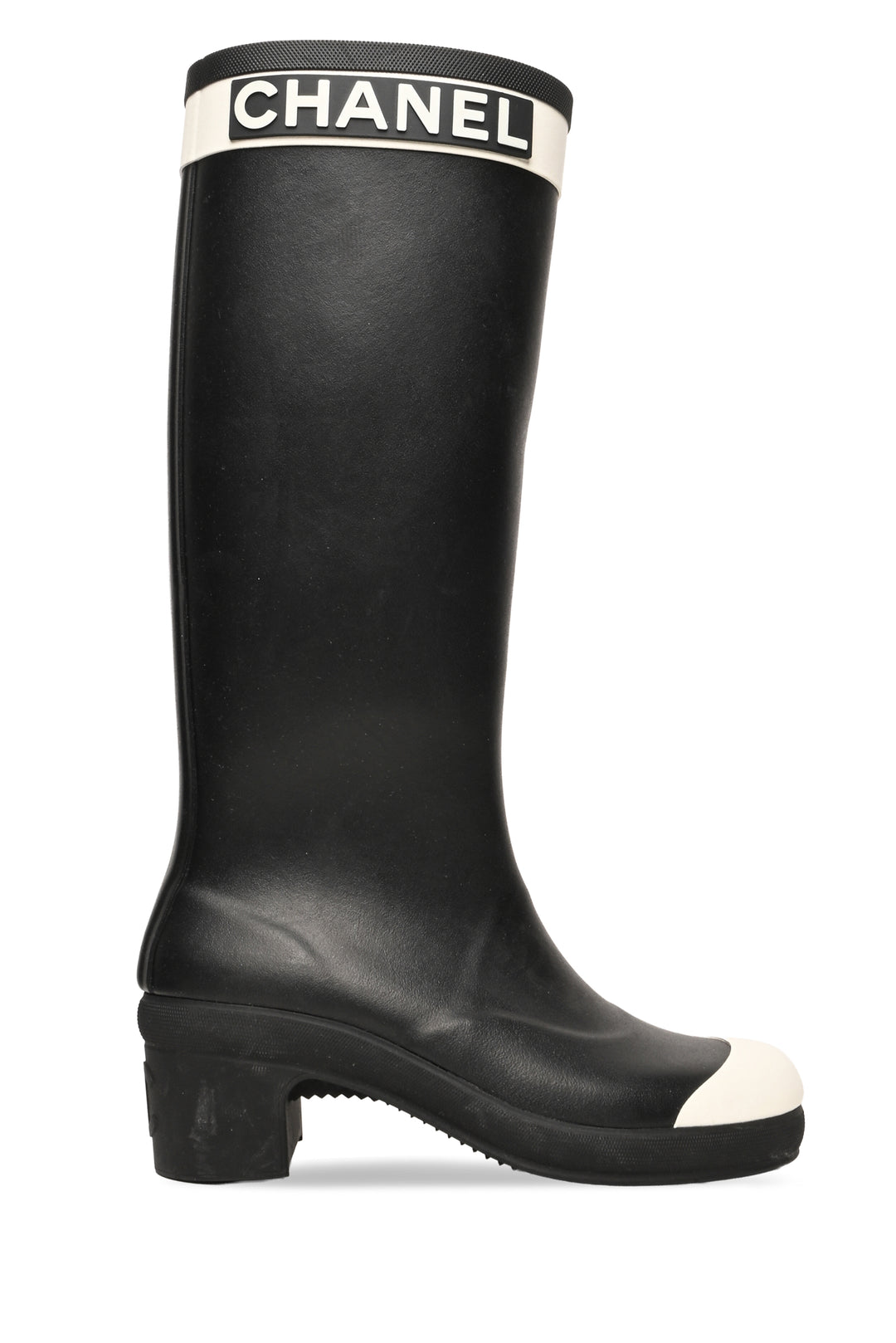 Chanel Size 36 Logo Rubber Rain Boots