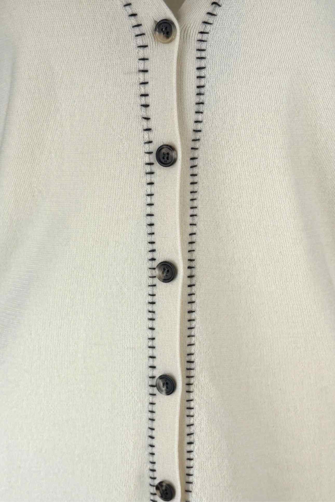 Gabriela Hearst Size L Contrast Stitch Cashmere Cardigan