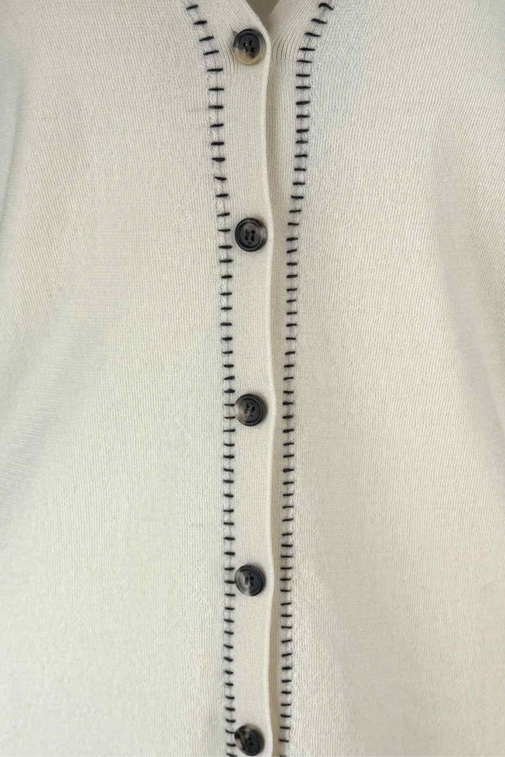 Gabriela Hearst Size L Contrast Stitch Cashmere Cardigan